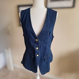 Vigoss Dark Blue Denim Vest Size L